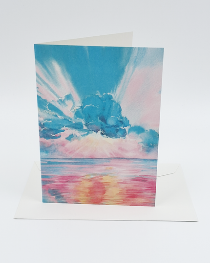 Greeting card blue clouds (F11012)