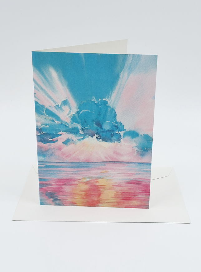 Wenskaart blauwe wolken (F11012)