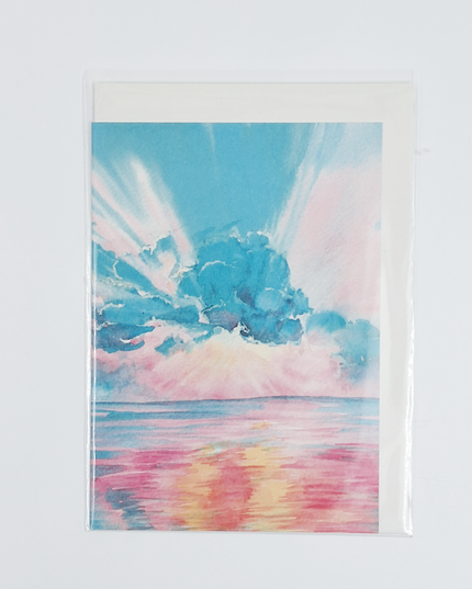Greeting card blue clouds (F11012)