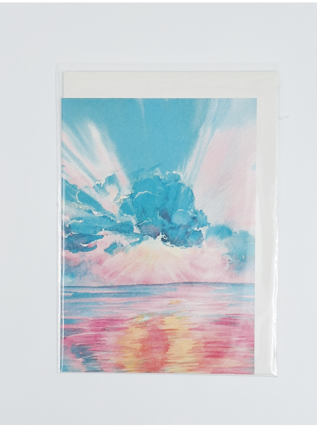 Wenskaart blauwe wolken (F11012)