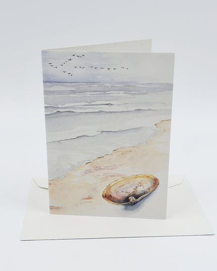 Greeting card beach with shell (F11013)