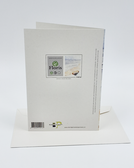 Greeting card beach with shell (F11013)
