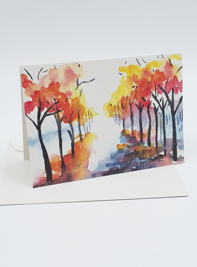 Wenskaart herfstbos (F11022)