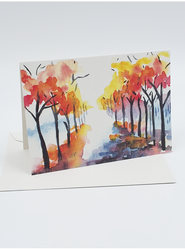 Wenskaart herfstbos (F11022)
