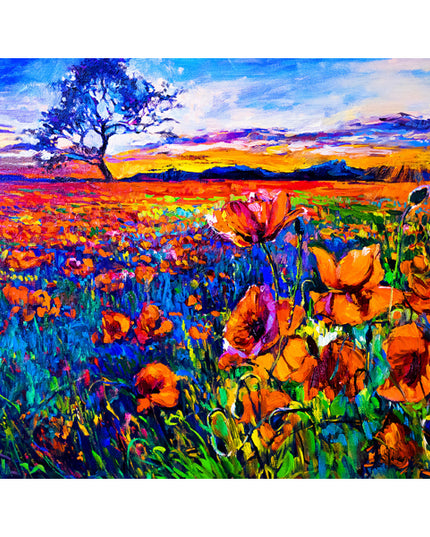 Wenskaart veld met bloemen (F11025)