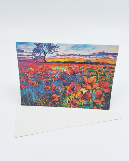 Wenskaart veld met bloemen (F11025)