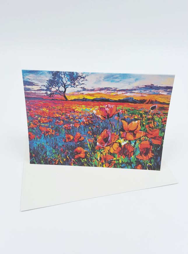 Wenskaart veld met bloemen (F11025)