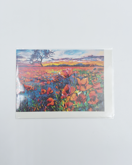 Wenskaart veld met bloemen (F11025)