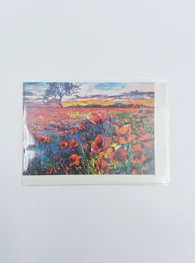 Wenskaart veld met bloemen (F11025)