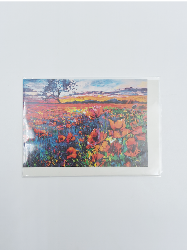 Wenskaart veld met bloemen (F11025)