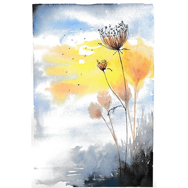 Wenskaart riet en zonlicht (F11028)