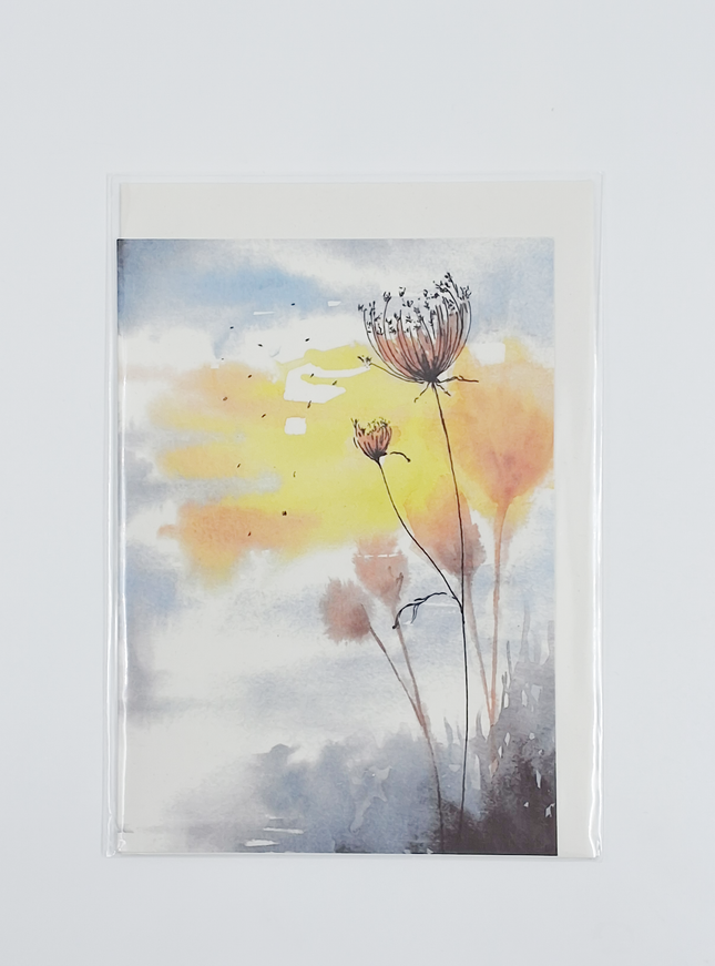 Wenskaart riet en zonlicht (F11028)