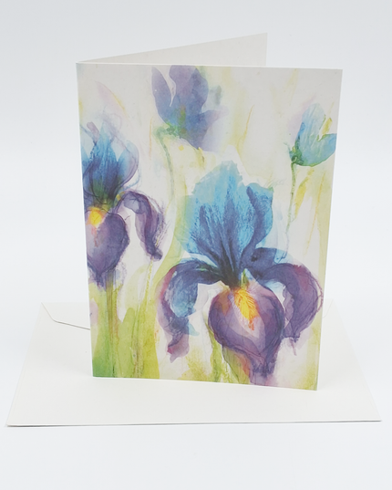 Greetings card purple iris (F11033)
