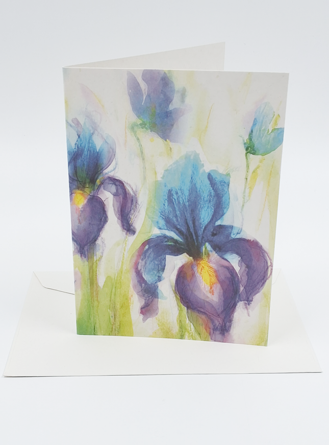 Wenskaart paarse iris (F11033)