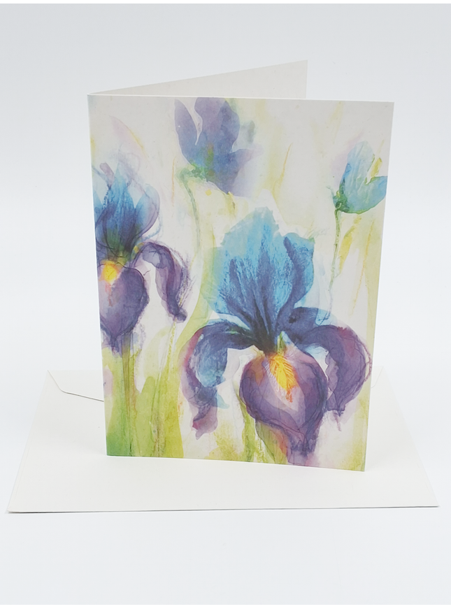 Wenskaart paarse iris (F11033)