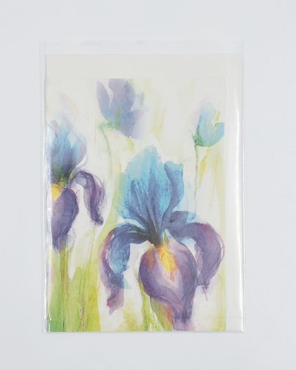 Greetings card purple iris (F11033)
