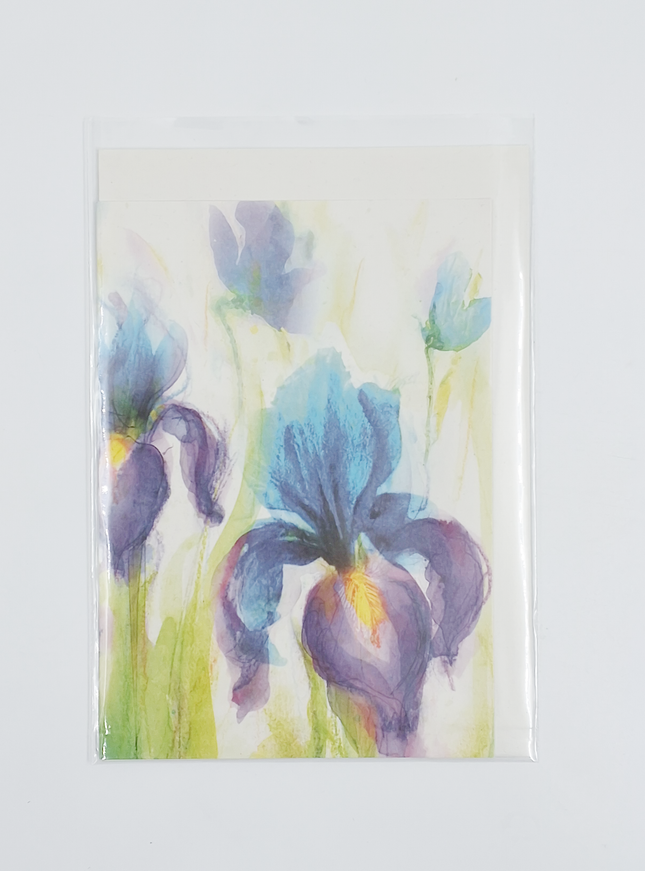 Wenskaart paarse iris (F11033)