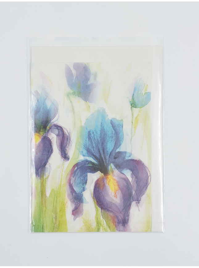 Wenskaart paarse iris (F11033)