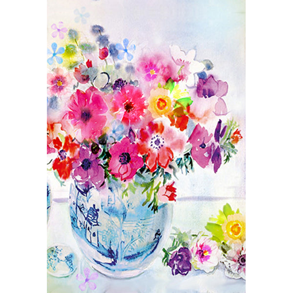 Wenskaart vaas met bloemen (F11034)