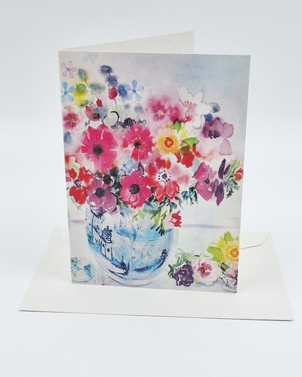Wenskaart vaas met bloemen (F11034)