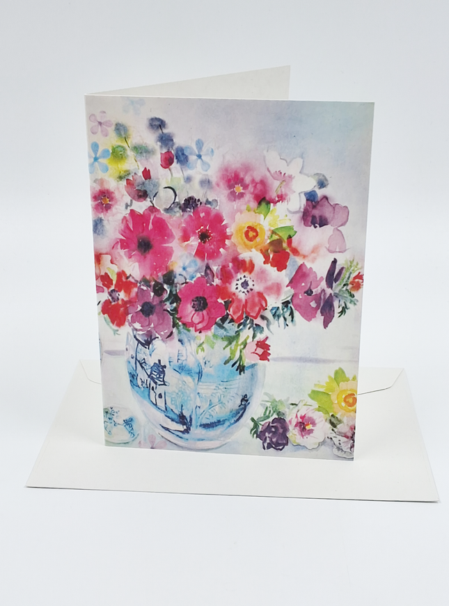 Wenskaart vaas met bloemen (F11034)