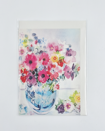 Wenskaart vaas met bloemen (F11034)