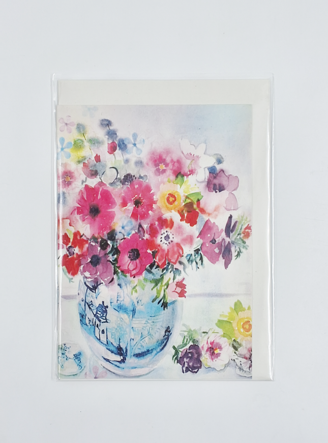 Wenskaart vaas met bloemen (F11034)