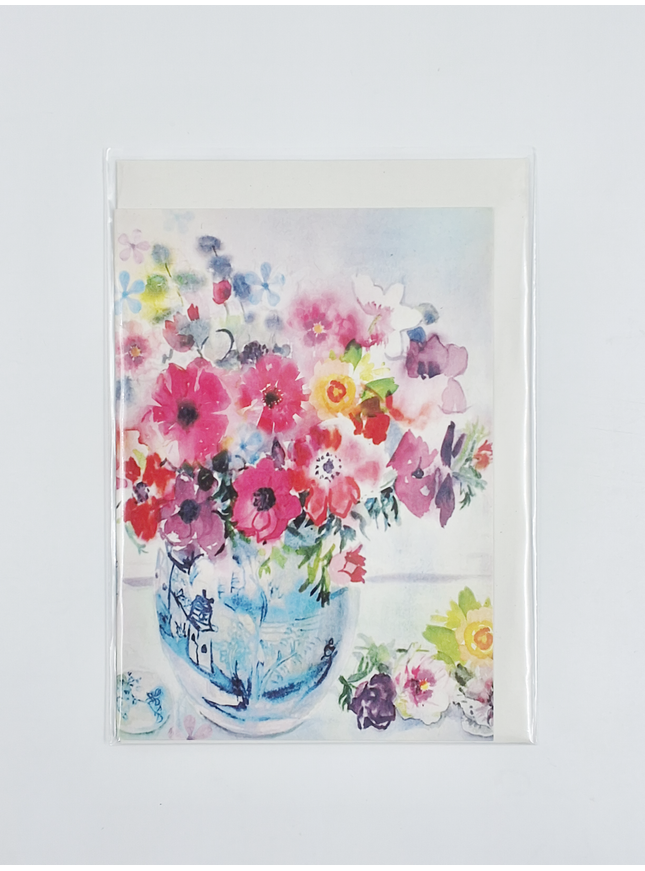 Wenskaart vaas met bloemen (F11034)