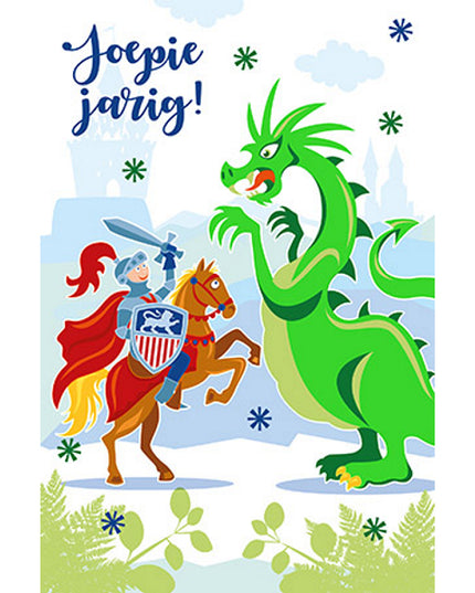 Greeting card knight and dragon (F11037)