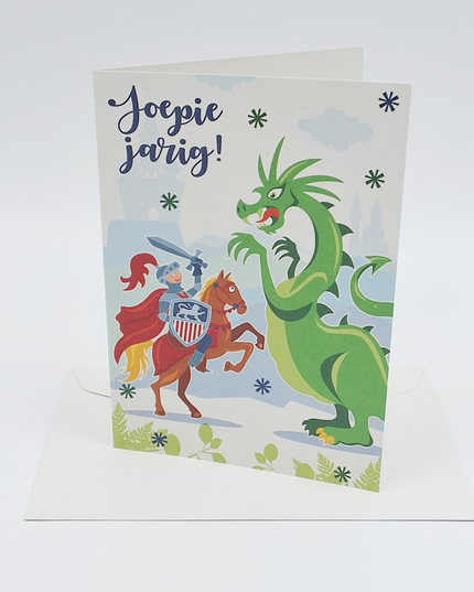 Greeting card knight and dragon (F11037)