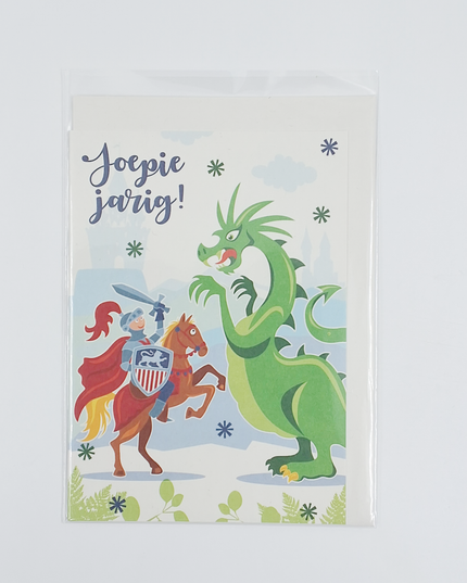 Greeting card knight and dragon (F11037)