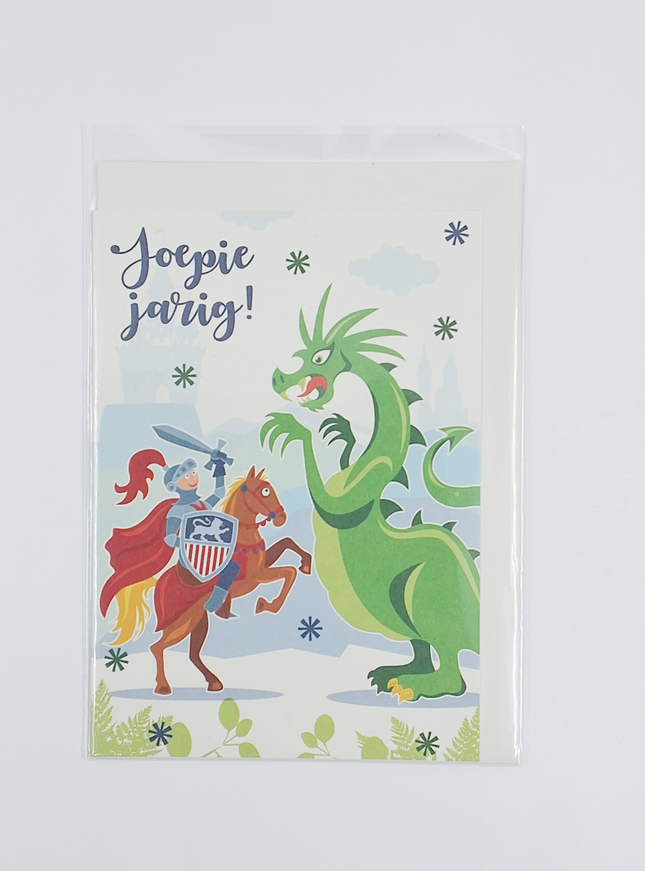 Wenskaart ridder en draak (F11037)