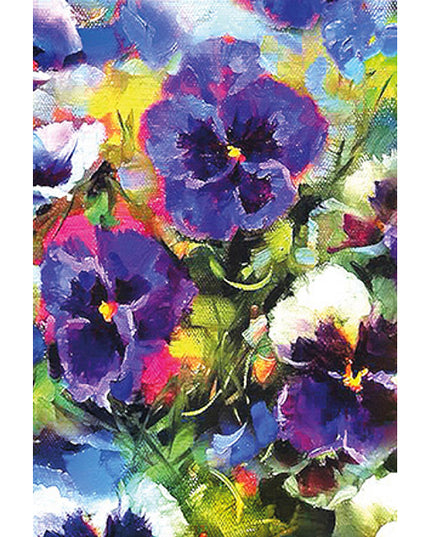 Greeting card colorful pansies (F11039)