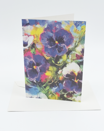 Greeting card colorful pansies (F11039)