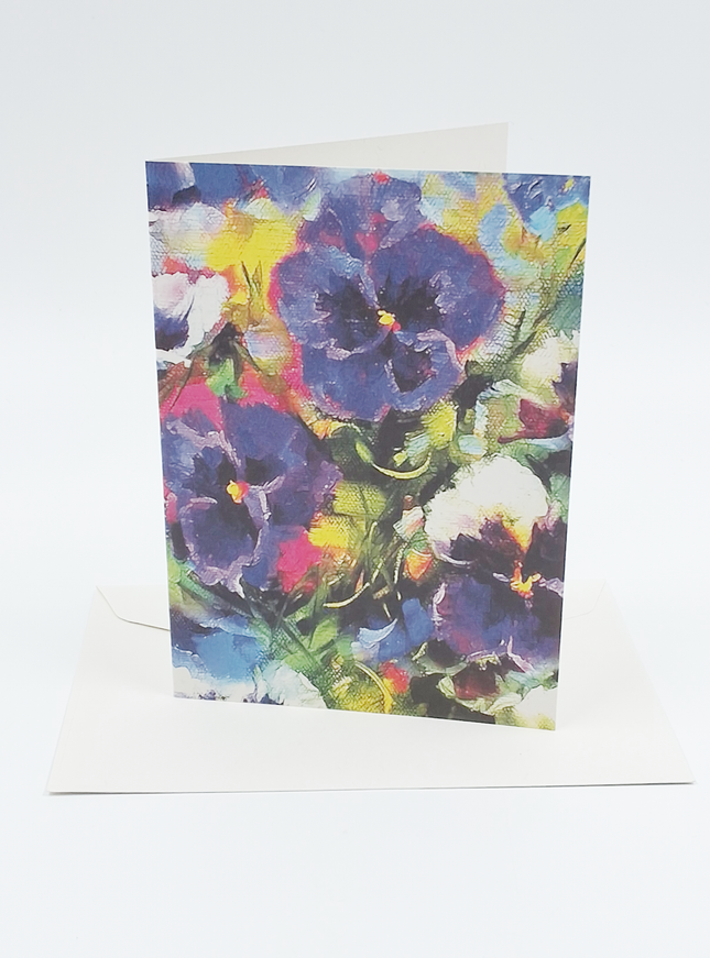 Wenskaart bonte violen (F11039)
