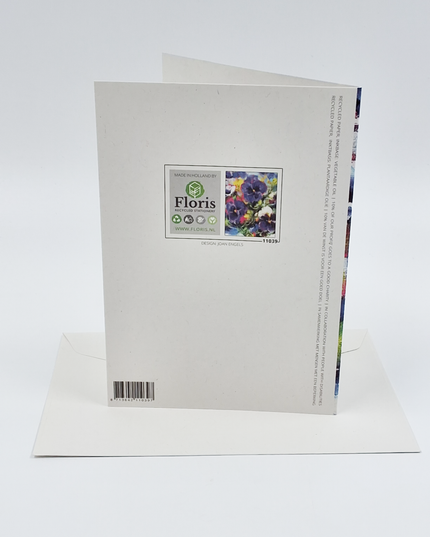 Greeting card colorful pansies (F11039)