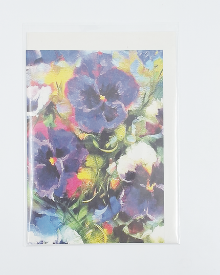 Greeting card colorful pansies (F11039)