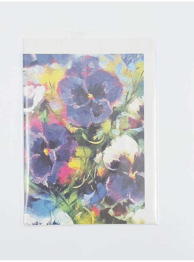Wenskaart bonte violen (F11039)