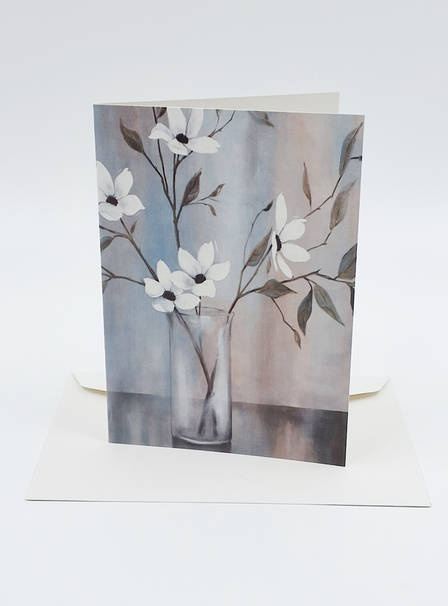 Wenskaart bloemen in vaas (F11040)
