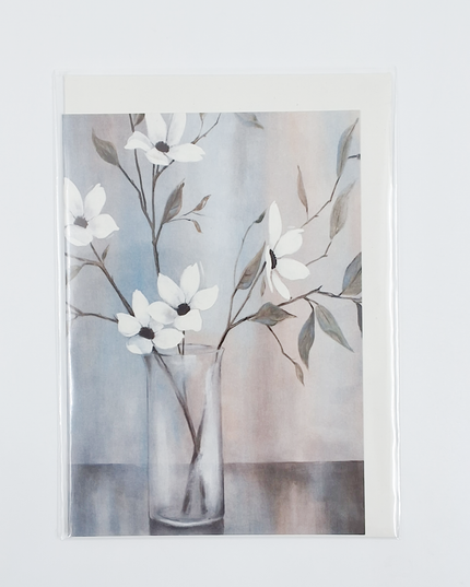 Wenskaart bloemen in vaas (F11040)