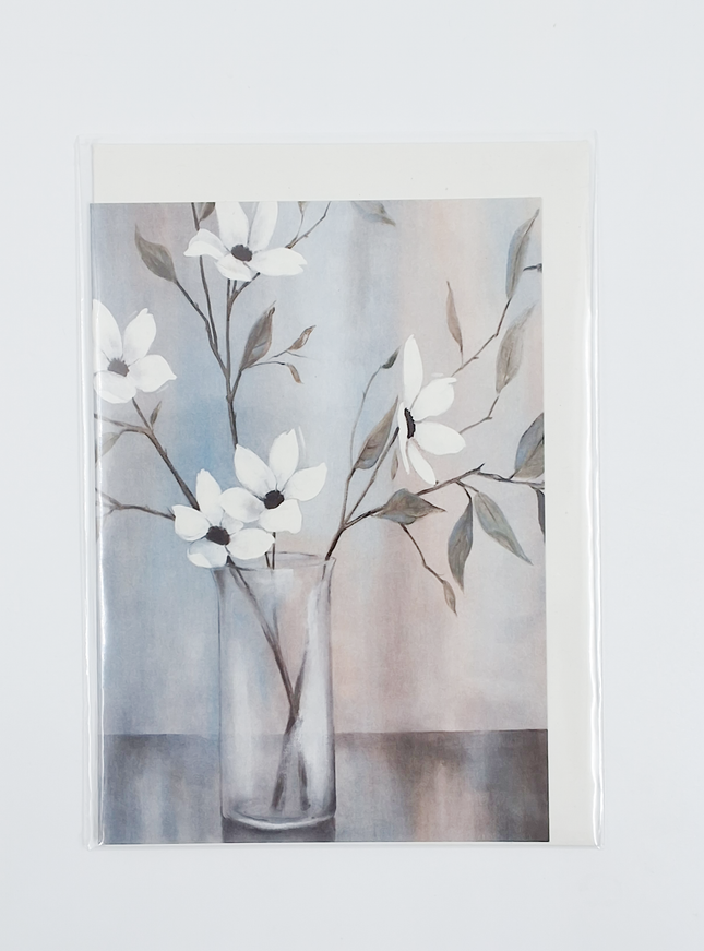 Wenskaart bloemen in vaas (F11040)