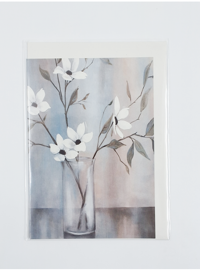 Wenskaart bloemen in vaas (F11040)