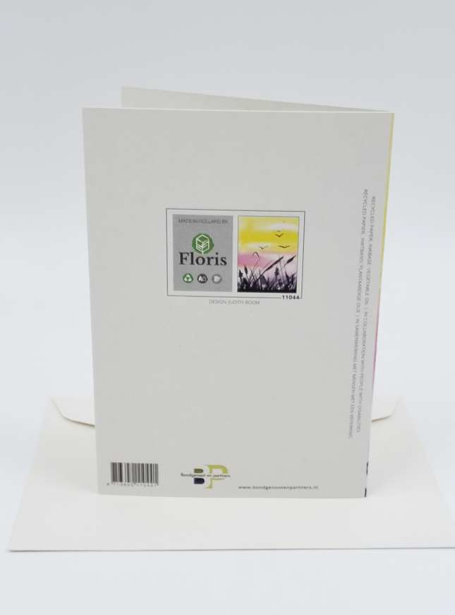 Wenskaart riet en vogels (F11044)