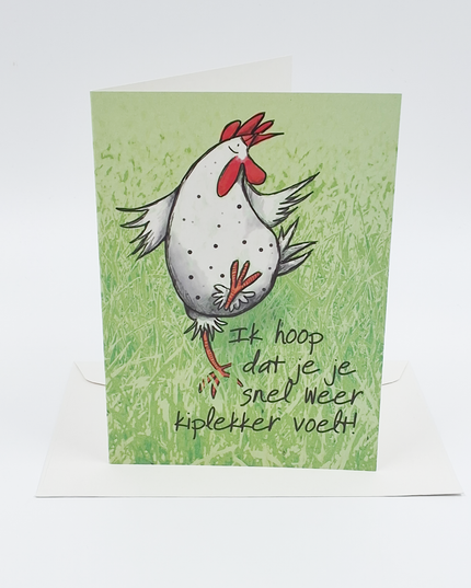 Wenskaart kiplekker (F11045)