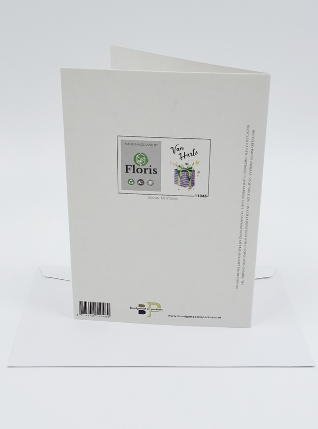 Wenskaart van harte cadeautje (F11048)