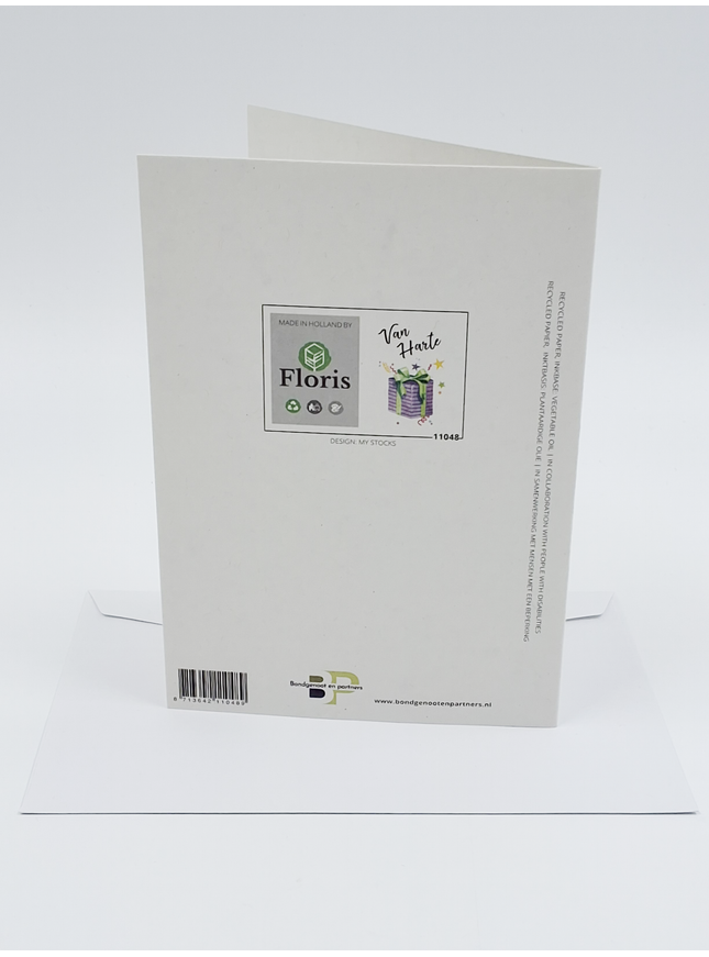 Wenskaart van harte cadeautje (F11048)
