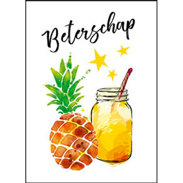 Wenskaart beterschap ananas (F11051)
