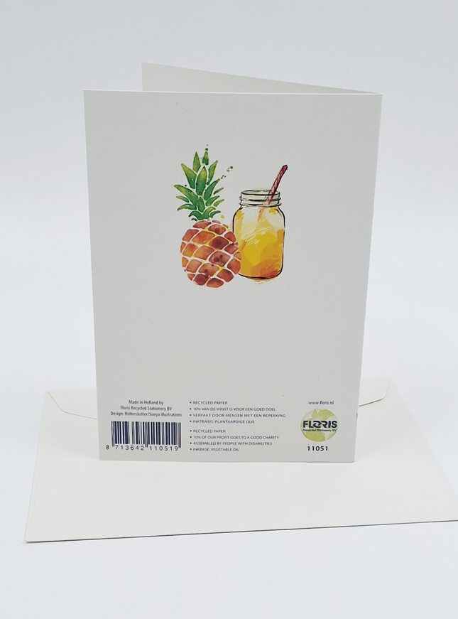 Wenskaart beterschap ananas (F11051)