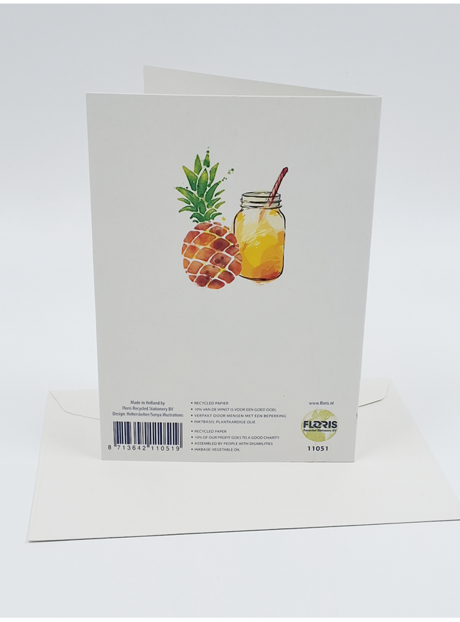 Wenskaart beterschap ananas (F11051)