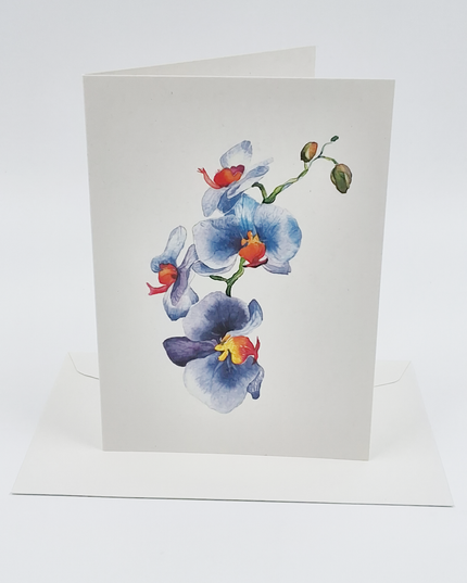 Greeting card orchid blue (F11054)